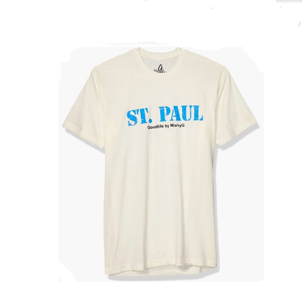 Marky G Apparel Men's 6410- ST. PAUL Printed T-shirt - NATURAL- SIZE MEDIUM NEW